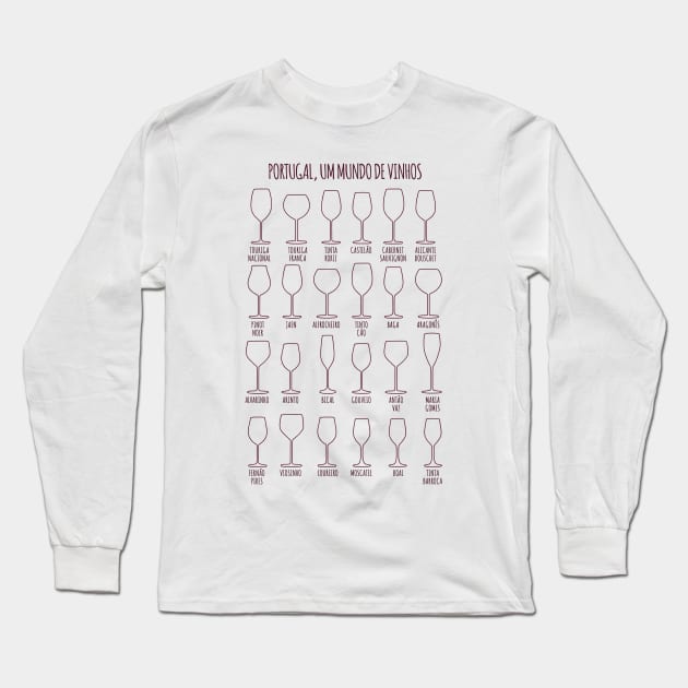 Portugal, um Mundo de Vinhos Long Sleeve T-Shirt by Printadorable